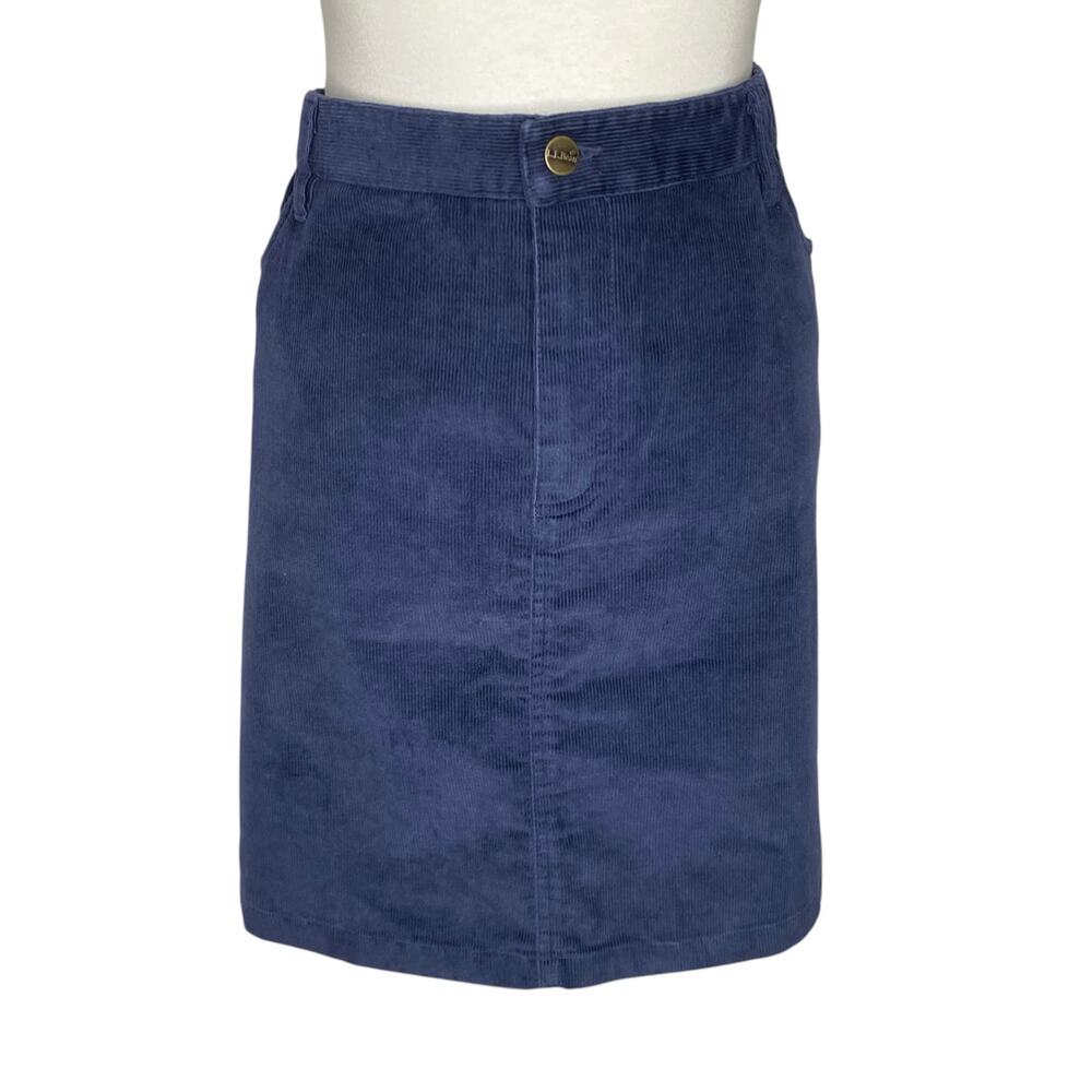 L.L. Bean Navy Blue Stretch Corduroy Straight Skirt Womens Size 20 Petite